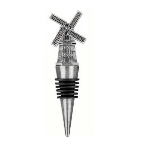 molen zilver Windmolen flessenstopper - wijnkurk zilver