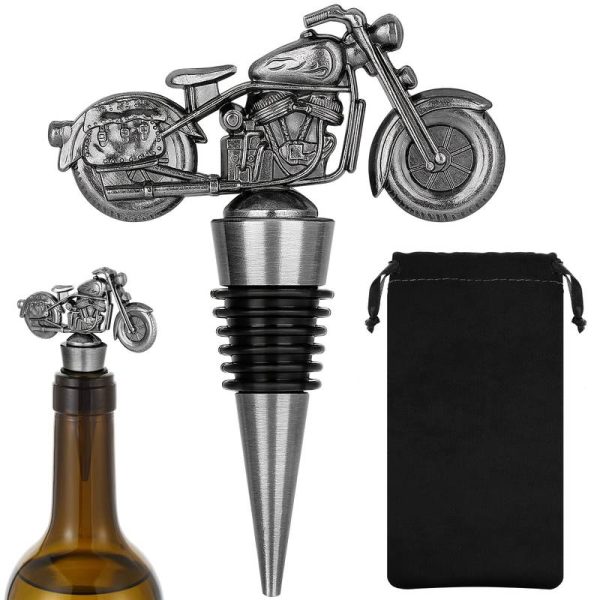 Motor flessenstopper - wijnkurk zilver