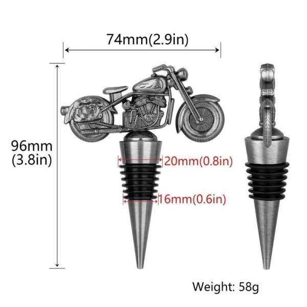 Motor flessenstopper - wijnkurk zilver