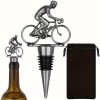 Fiets flessenstopper - wijnkurk zilver