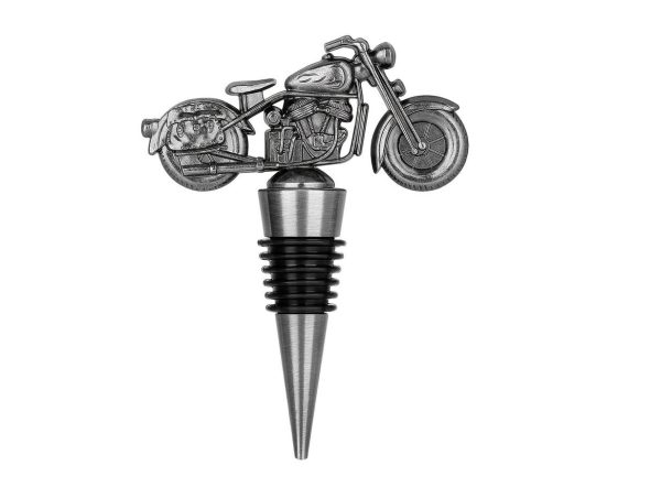 Motor flessenstopper - wijnkurk zilver