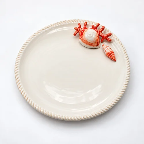 Rond bord rood koraal